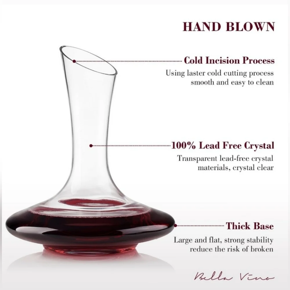Bella Vino Wine Decanter 1800 ml capacity 9.5 x 8.5
